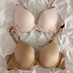 Aerie baby pink and beige push up bras